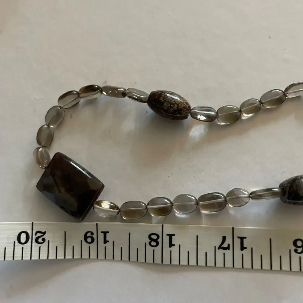 VNT Grounding  Smoky Guartz “ Night” Long Necklace